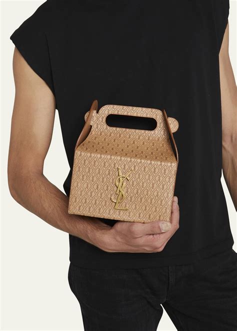 Saint Laurent Men's YSL Lunch Box Tote Bag 